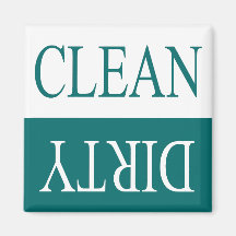 Clean dirty-Teal dishwasher magnet