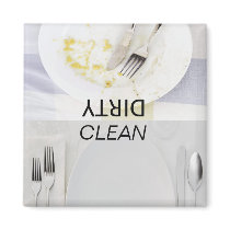 clean dishes, dirty dishes,Dishwasher Magnets