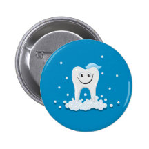 Clean happy tooth with bubbles button