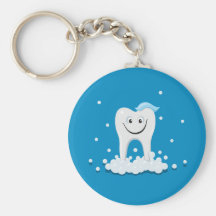 Clean happy tooth with bubbles keychain
