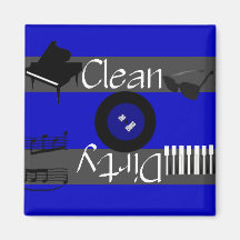 Clean or Dirty Blues Music Dishwasher Magnet
