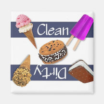 Clean or Dirty Ice Cream 2 Dishwasher Magnet