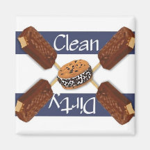 Clean or Dirty Ice Cream 5 Dishwasher Magnet