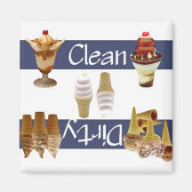 Clean or Dirty Ice Cream Dishwasher Magnet
