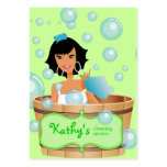 Cleaning Business Card Bucket Bubbles Green