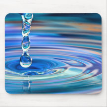 Clear Blue Water Drops Flowing Mouse Pads
