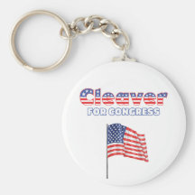 Cleaver for Congress Patriotic American Flag Key Chains