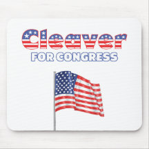 Cleaver for Congress Patriotic American Flag Mousemat