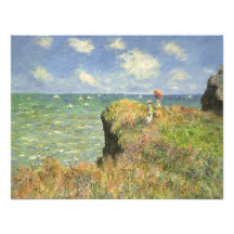 Cliff Walk Pourville, Monet, Vintage Impressionism Personalized Announcement