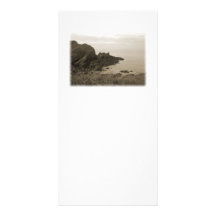 Cliffs in sepia colour. On White Background. Personalised Photo Card