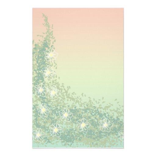 Climbing Vine & White flowers Stationery Design