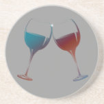 Clinking Sparkle Wine Glasses Art Beverage Coaster