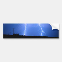 Clinton IL Lightening Strike Bumper Sticker