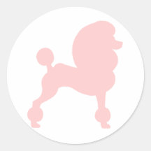 Clipped Standard Poodle (in light pink) Stickers