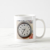 Clock and Currency Coffee Mugs