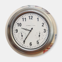 Clock and Currency Fridge Magnet