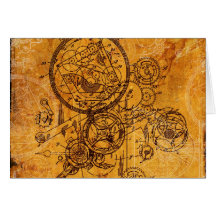 Clockwork Collage Greeting Cards