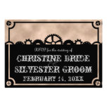 Clockwork Silhouette, 3.5"x5" wedding rsvp Announcement