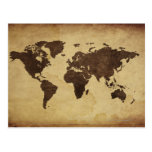 Close up of antique world map 3 post cards