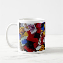 Close-up of children's building blocks coffee mugs
