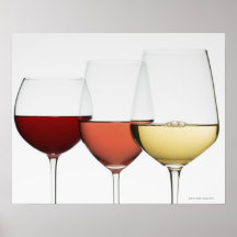 Close up of glasses of different wines print