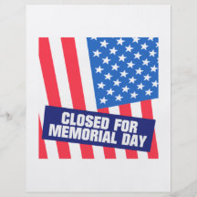 Closed For Memorial Day Custom Flyer