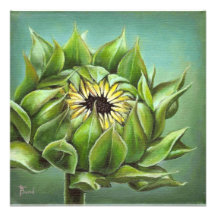 Closed sunflower personalized invite