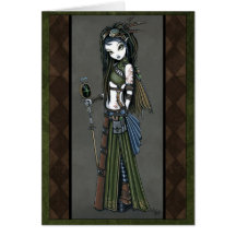 "Cloud Burst" Tribal Steampunk Aviatrix Fairy Card