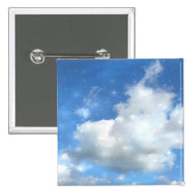 Cloud Sparkles Square Button