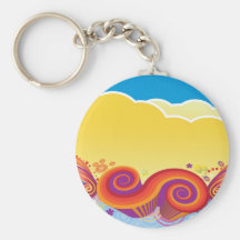 clouds and swirls key chain