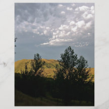 Clouds over mountains in summer evening custom flyer