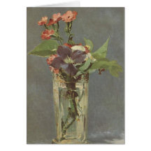 Clove and clematis in a crystal vase - Manet Greeting Card