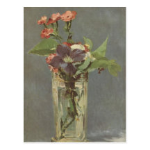 Clove and clematis in a crystal vase - Manet Postcard