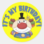 Clown Birthday Stickers
