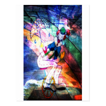 CLOWN CAUGHT IN RAIN.jpg Post Cards