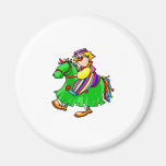Clown riding fake horse refrigerator magnets