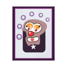 Clown with bubbles gallery wrap canvas