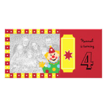 Clown with Stars Birthday Photocard Picture Card