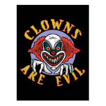 Clows are Evil Postcard
