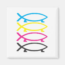 cmyk darwin fishes refrigerator magnets