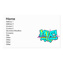 CMYK graffit LOVE word design Business Card Templates