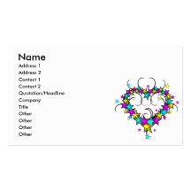CMYK heart of stars tattoo style graphic Business Card Template