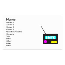 CMYK portable retro radio Business Cards