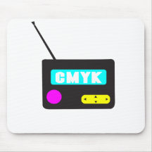CMYK portable retro radio Mousepads