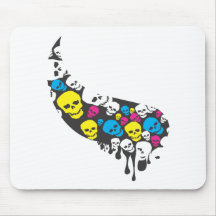 CMYK Skull Swoop Mousemat
