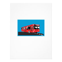 Coach Bus Shuttle Retro Personalized Invitation
