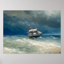 Coastal scene with Stormy Waters  Ivan Aivazovsky Posters