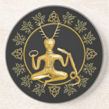 Coaster - Gold Cernunnos, Holly, & Tri-quatra #9