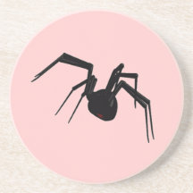 Coasters Intriguing Black Widow Spider Profile