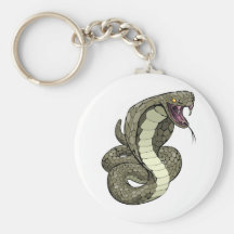 Cobra snake about to strike keychain